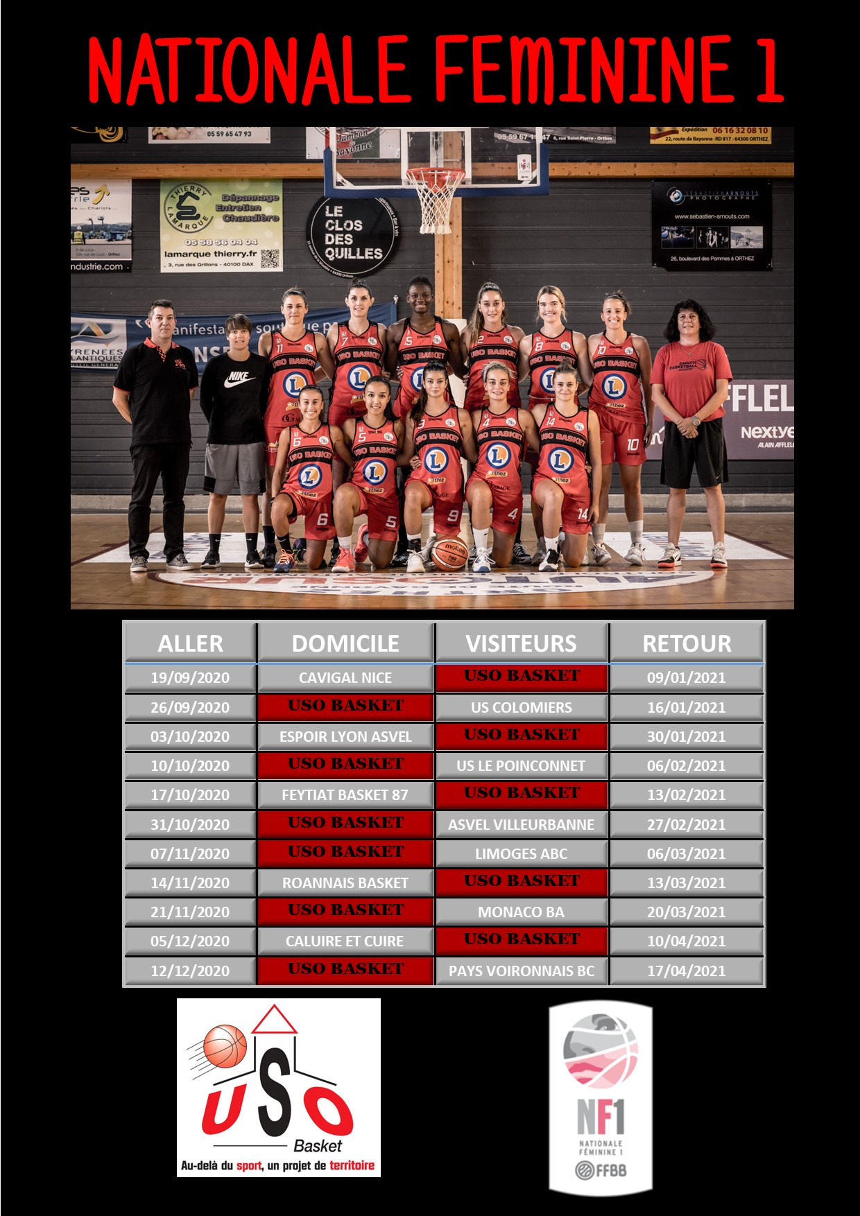 calendrier NF1
