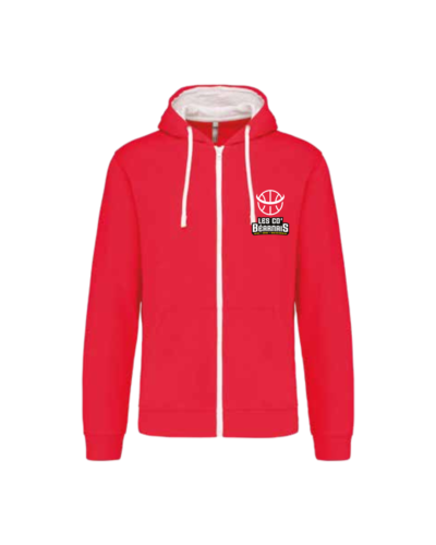 K466 - SWEAT-SHIRT Zippé Capuche Bi-color - COB